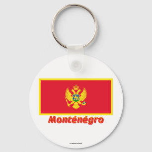 Drapeau Monténégro Avec le Nom en français Schlüsselanhänger
