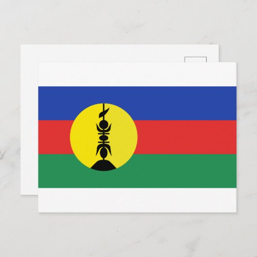 Drapeau Nouvelle-Calédonie - Flag Neukaledonien Postkarte (Vorne/Hinten)