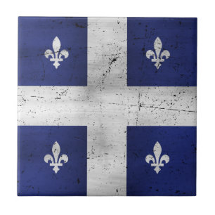 Drapeau Patriote Québec style grunge érodé Fliese