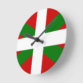 Drapeau pays Basque euskadi Runde Wanduhr (Winkel)