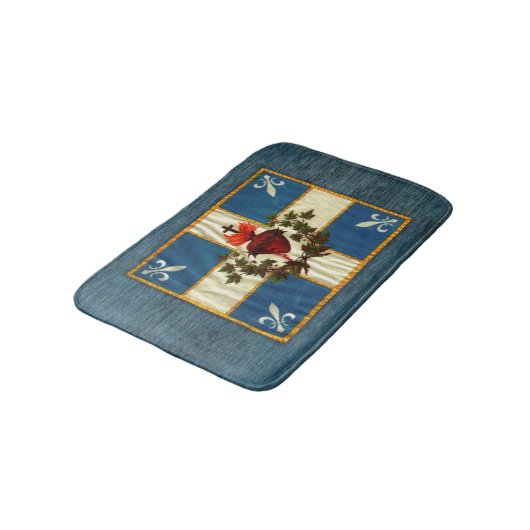 Drapeau Québec Antique Carillon Sacré-Coeur Badematte (Schrägansicht)