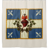 Drapeau Québec Antique Carillon Sacré-Coeur Duschvorhang (Vorderseite)