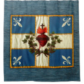 Drapeau Québec Antique Carillon Sacré-Coeur Duschvorhang (Vorderseite)