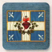 Drapeau Québec Antique Carillon Sacré-Coeur Getränkeuntersetzer (Vorderseite)