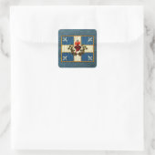 Drapeau Québec Antique Carillon Sacré-Coeur Quadratischer Aufkleber (Tasche)