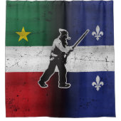 Drapeau Québec und Patriote Henri Julien érodé Duschvorhang (Vorderseite)
