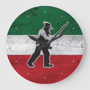 Drapeau Québec und Patriote Henri Julien érodé Große Wanduhr