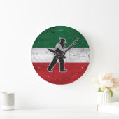 Drapeau Québec und Patriote Henri Julien érodé Große Wanduhr (Zuhause)