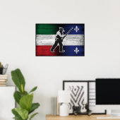 Drapeau Québec und Patriote Henri Julien érodé Poster (Heimbüro)