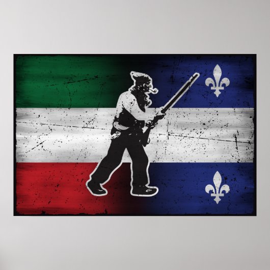 Drapeau Québec und Patriote Henri Julien érodé Poster (Vorne)
