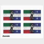 Drapeau Québec und Patriote Henri Julien érodé Rechteckiger Aufkleber (Blatt)