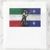 Drapeau Québec und Patriote Henri Julien érodé Rechteckiger Aufkleber (Tasche)