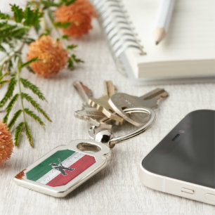 Drapeau Québec und Patriote Henri Julien érodé Schlüsselanhänger