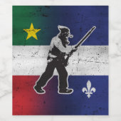 Drapeau Québec und Patriote Henri Julien érodé Weinetikett (Einzelnes Label)