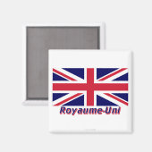Drapeau Royaume-Uni avec le nom en français Magnet (Vorderseite/Rückseite)