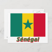 Drapeau Sénégal avec le nom en français Postkarte (Vorne/Hinten)