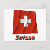Drapeau Suisse avec le nom en français Postkarte (Vorderseite)