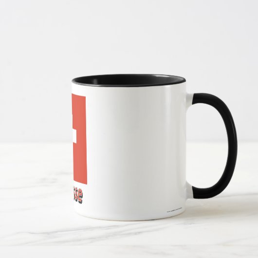 Drapeau Suisse Avec le Nom en français Tasse (Rechts)