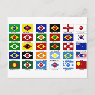 drapeaux pour la coupe du monde au brésil postkarte