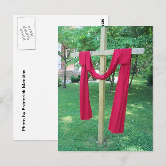 Draped Cross Postkarte (Vorne/Hinten)