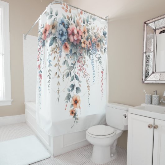 Draped Floral Elegance Duschvorhang (Beispiel)
