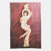 Draped-Modell auf Red Rug Thunder_Cove Geschirrtuch (Vertikal)