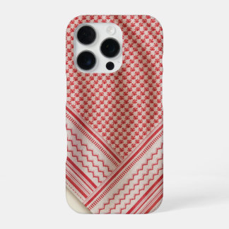 Draped Rot und Weiß Shemagh Keffiyeh, Creme iPhone 16 Pro Hülle