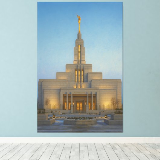 Draper Utah Temple Painting™ LDS Wall Art Leinwand (Insitu (Holzboden))