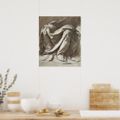 Drapery-Studie für eine sitzende Abbildung, c.1475 Poster (Küche)