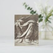 Drapery-Studie für eine sitzende Abbildung, c.1475 Postkarte (Stehend Vorderseite)