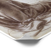 Drapery Study for Jungfrau of the Rocks, Da Vinci Poster (Ecke)