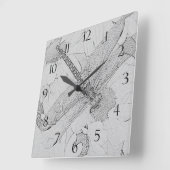 Draquelly & Daisies Quadratische Wanduhr (Winkel)