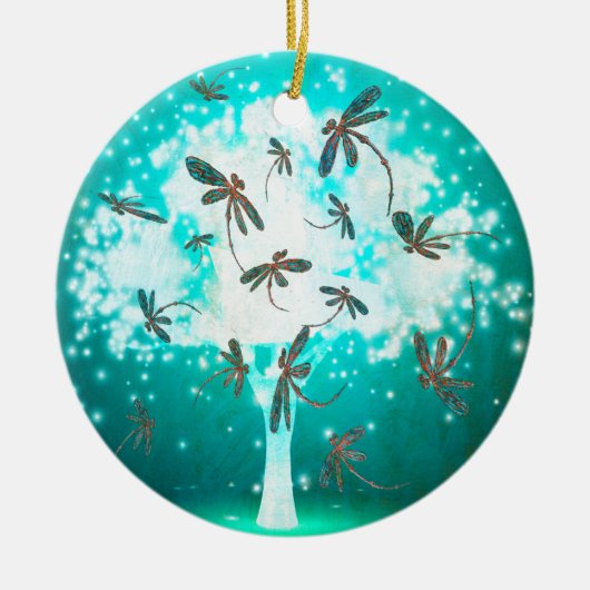 Draquelly Glow Tree Keramik Ornament (Vorne)