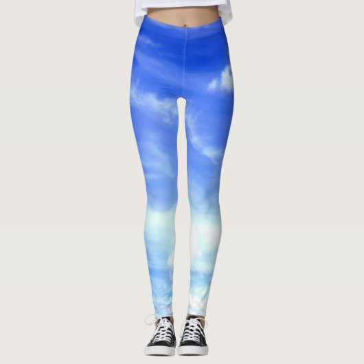 Drastischer blauer Himmel Leggings (Vorderseite)