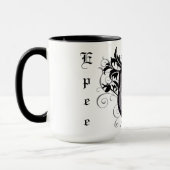 Drastischer Epee, der Wappen-Weiß-Tasse einzäunt Tasse (Links)