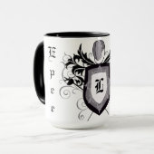 Drastischer Epee, der Wappen-Weiß-Tasse einzäunt Tasse (Vorderseite Links)