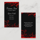 Drastischer roter Wirbel:: Visitenkarte-Schablone Visitenkarte (Vorne/Hinten)