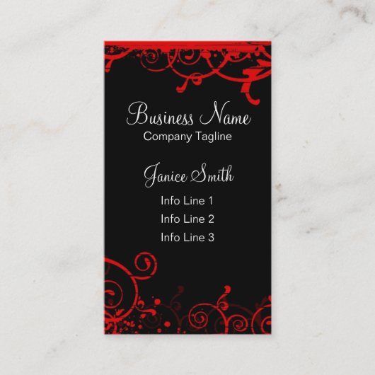 Drastischer roter Wirbel:: Visitenkarte-Schablone Visitenkarte (Vorderseite)