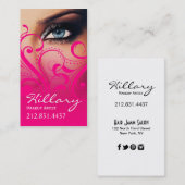 Drastisches Pink des blaue Augen-Maskenbildners | Visitenkarte (Vorne/Hinten)