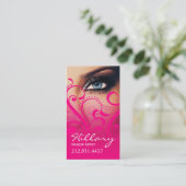 Drastisches Pink des blaue Augen-Maskenbildners | Visitenkarte (Stehend Vorderseite)