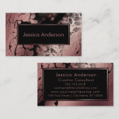 Drastisches Rosen-Gold und Schwarzes gemarmorte Visitenkarte (Vorne/Hinten)