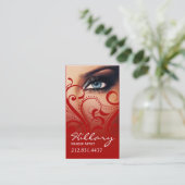 Drastisches Rot des blaue Augen-Maskenbildners | Visitenkarte (Stehend Vorderseite)