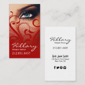 Drastisches Rot des blaue Augen-Maskenbildners | Visitenkarte (Vorne/Hinten)