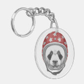 Draufgänger-Panda Schlüsselanhänger (Vorderseite links)