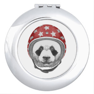 Draufgänger-Panda Taschenspiegel