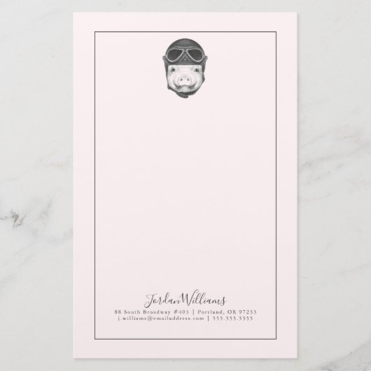 Draufgänger-Schwein | addieren Ihren Namen Briefpapier (Vorderseite)