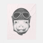 Draufgänger-Schwein Fleecedecke (Vorderseite)