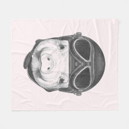 Draufgänger-Schwein Fleecedecke (Vorderseite (Horizontal))