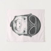 Draufgänger-Schwein Wandteppich (Vorderseite (Horizontal))