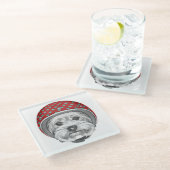 Draufgänger Yorkshires Terrier Glasuntersetzer (Schrägansicht)